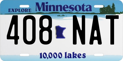 MN license plate 408NAT