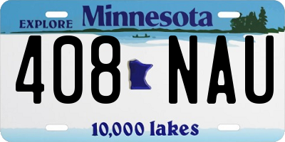 MN license plate 408NAU