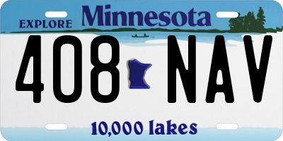MN license plate 408NAV