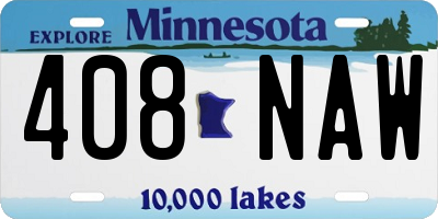 MN license plate 408NAW
