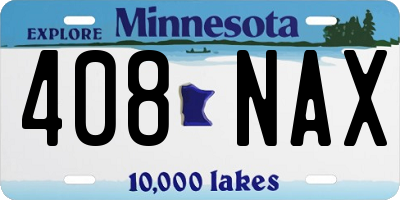 MN license plate 408NAX