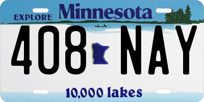 MN license plate 408NAY