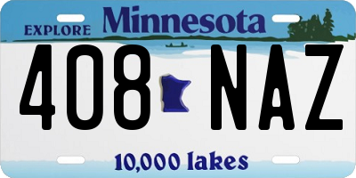 MN license plate 408NAZ