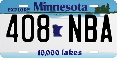 MN license plate 408NBA