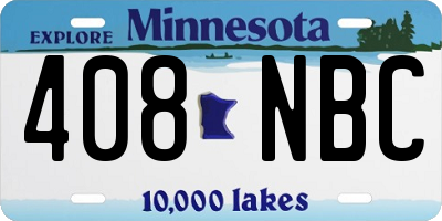 MN license plate 408NBC