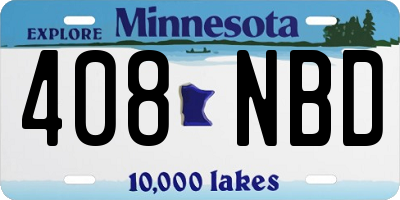 MN license plate 408NBD