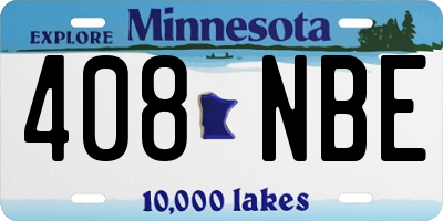 MN license plate 408NBE
