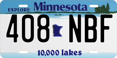 MN license plate 408NBF