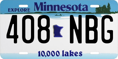 MN license plate 408NBG