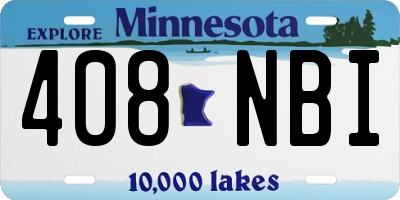MN license plate 408NBI