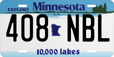 MN license plate 408NBL
