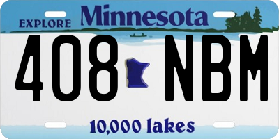 MN license plate 408NBM