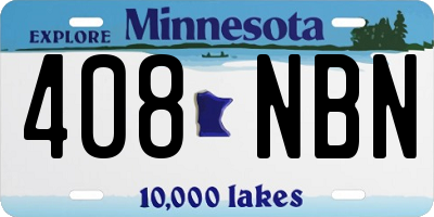 MN license plate 408NBN
