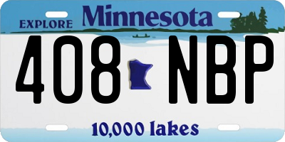 MN license plate 408NBP