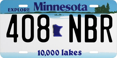 MN license plate 408NBR