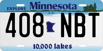 MN license plate 408NBT