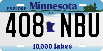 MN license plate 408NBU
