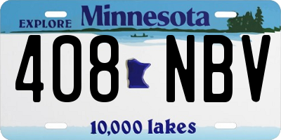 MN license plate 408NBV