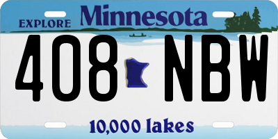 MN license plate 408NBW