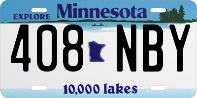 MN license plate 408NBY