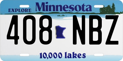 MN license plate 408NBZ