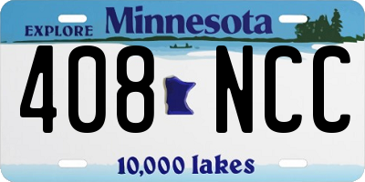 MN license plate 408NCC
