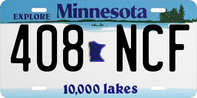 MN license plate 408NCF
