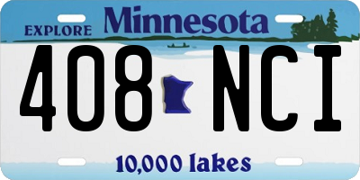 MN license plate 408NCI