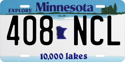 MN license plate 408NCL