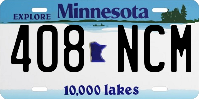 MN license plate 408NCM