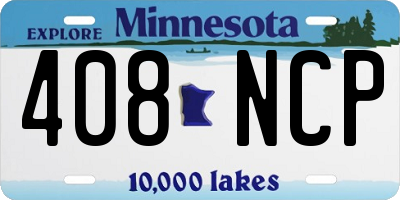 MN license plate 408NCP