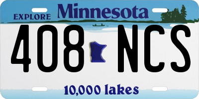 MN license plate 408NCS