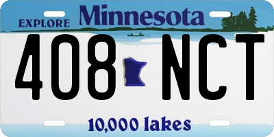 MN license plate 408NCT