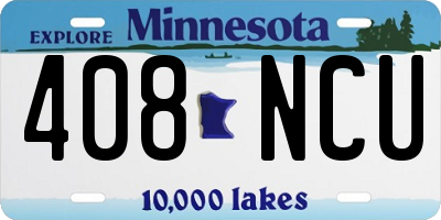 MN license plate 408NCU