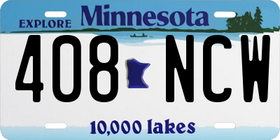 MN license plate 408NCW