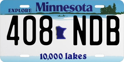 MN license plate 408NDB