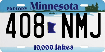 MN license plate 408NMJ