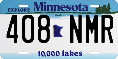 MN license plate 408NMR