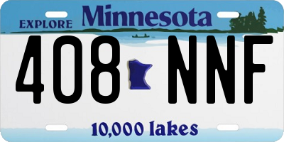 MN license plate 408NNF