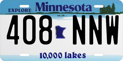 MN license plate 408NNW