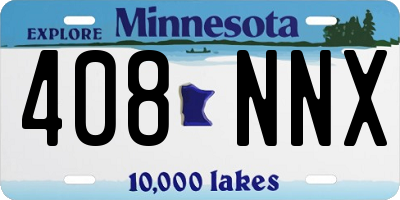 MN license plate 408NNX