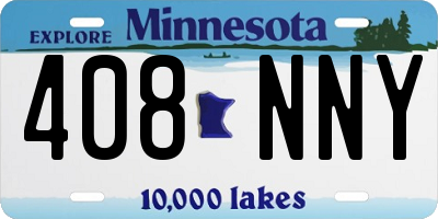 MN license plate 408NNY