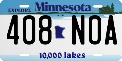 MN license plate 408NOA