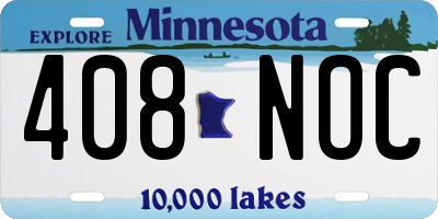 MN license plate 408NOC