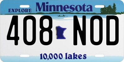 MN license plate 408NOD