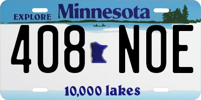 MN license plate 408NOE