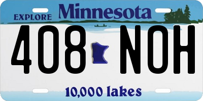MN license plate 408NOH