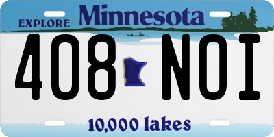 MN license plate 408NOI