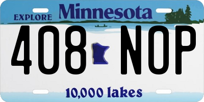 MN license plate 408NOP