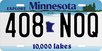 MN license plate 408NOQ
